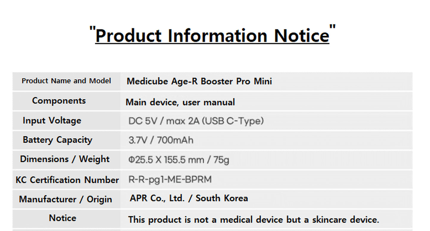 Age-R Booster Pro Mini Skin Toning Device with Rechargeable Battery – White