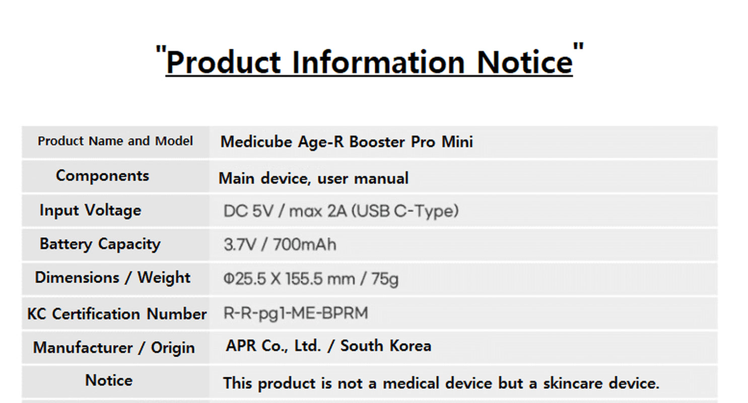 Age-R Booster Pro Mini Skin Toning Device with Rechargeable Battery – White