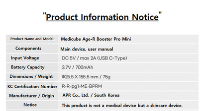 Age-R Booster Pro Mini Skin Toning Device with Rechargeable Battery – White