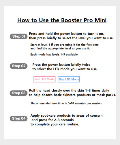 Age-R Booster Pro Mini Skin Toning Device with Rechargeable Battery – White